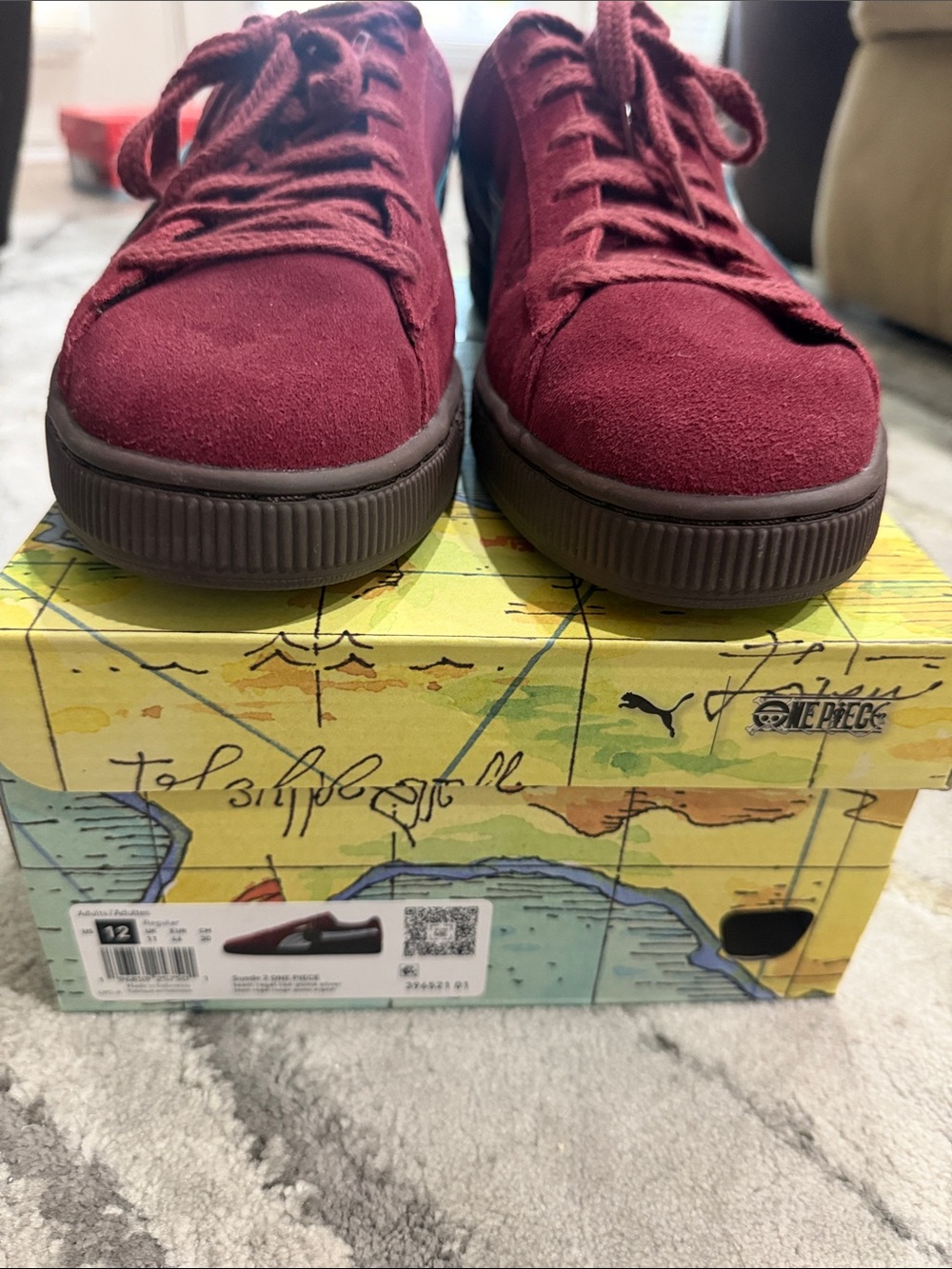 Men’s  PUMA. Burgundy Suede  shoes NEW
